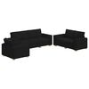 vidaXL Sofa 3 pcs Black Fabric