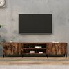 vidaXL TV Cabinet Smoked Oak 180x31.5x40 cm Engineered Wood