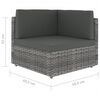 vidaXL 7 Piece Garden Lounge Set with Cushions Grey Poly Rattan