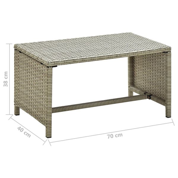 vidaXL Coffee Table Beige 70x40x38 cm Poly Rattan
