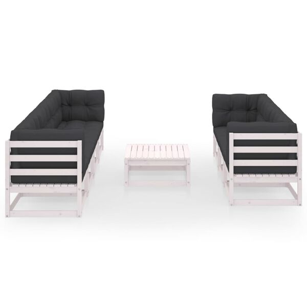 vidaXL 8 Piece Garden Lounge Set with Cushions Solid Pinewood