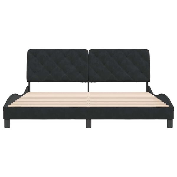 vidaXL Bed Frame without Mattress Black 180x200 cm Velvet