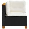 vidaXL Garden Sofa Corner with Cushions Black Poly Rattan