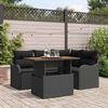 vidaXL Garden Sofa Set with Cushion 5 pcs Black Poly Rattan
