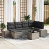 vidaXL Garden Sofa Set with Cushion 6 pcs Grey Poly Rattan
