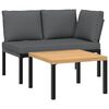 vidaXL 2 Piece Garden Sofa Set with Cushions Black Aluminium