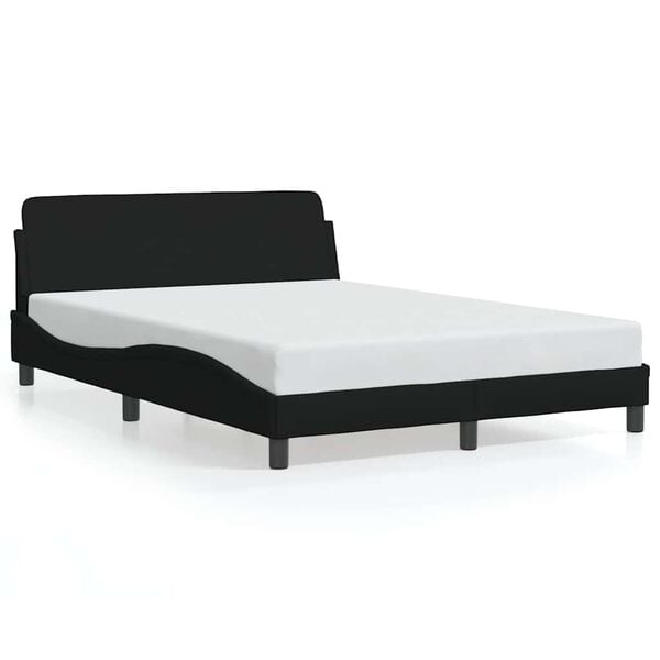 vidaXL Bed Frame "Dover" Black 137x190 cm Double Fabric