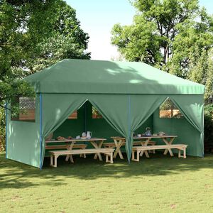 vidaXL Party Tent Green with Blue Frame Oxford Fabric