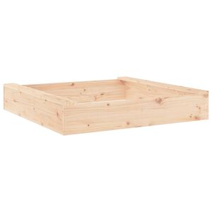 vidaXL Sandbox with Seats Square Solid Wood Pine