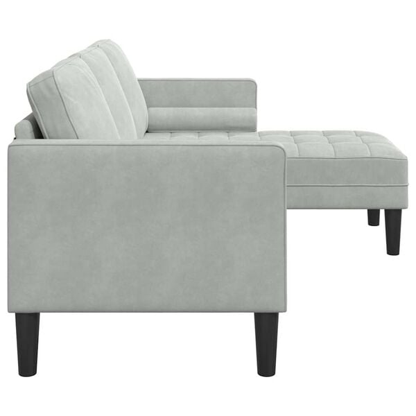 vidaXL Sofa Set with Cushion Light Grey Polyester