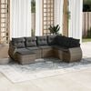 vidaXL 7 Piece Garden Sofa Set with Cushions Grey Poly Rattan