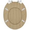vidaXL WC Toilet Seats 2 pcs with Soft Close Lids MDF Bamboo Design