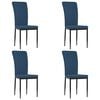 vidaXL Dining Chairs 4 pcs Blue Velvet
