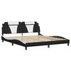 vidaXL Bed Frame "Viana" without Mattress Black and White 180x200 cm King Faux Leather