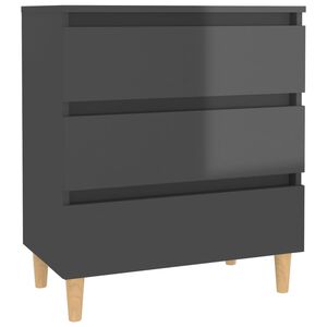 vidaXL Sideboard High Gloss Grey 60x35x69 cm Engineered Wood