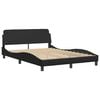 vidaXL Bed Frame without Mattress "Hvar" Black 137x190 cm Double Faux Leather