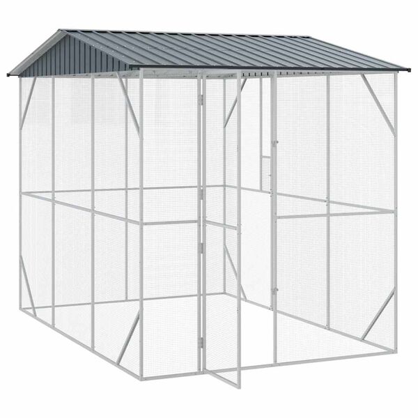 vidaXL Bird Cage Anthracite 227 x 310 x 247 cm Galvanised Steel