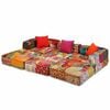 vidaXL 3-Seater Modular Pouffe Patchwork Fabric