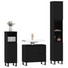 vidaXL 3 Piece Bathroom Furniture Set Black Engineered Wood