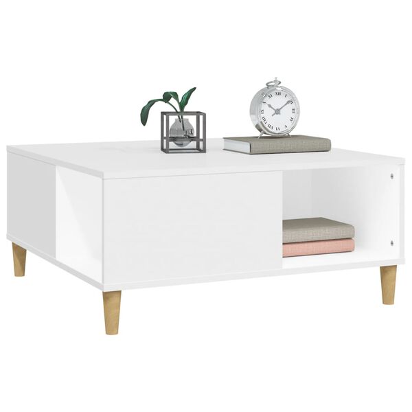 vidaXL Coffee Table White 80x80x36.5 cm Engineered Wood