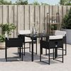 vidaXL Garden Chairs with Cushions 4 pcs Black Poly Rattan