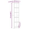 vidaXL 5-Tier Book Cabinet Smoked Oak 40x24x175 cm Engineered Wood