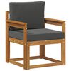 vidaXL Outdoor Sofa Solid Acacia Wood and Polyester Natural