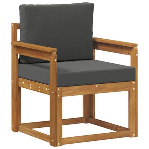 vidaXL Outdoor Sofa Solid Acacia Wood and Polyester Natural