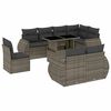 vidaXL 9 Piece Garden Sofa Set with Cushions Grey Poly Rattan