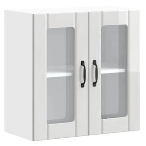 vidaXL Kitchen Wall Cabinet with Glass Door "Lucca" High Gloss White