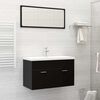 vidaXL 2 Piece Bathroom Furniture Set Black Engineered Wood