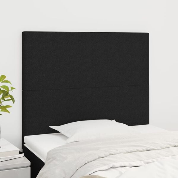 vidaXL Headboard Black 100x5x118/128 cm Fabric