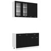 vidaXL Kitchen Unit LYON 4 pcs Black Oak Engineered Wood