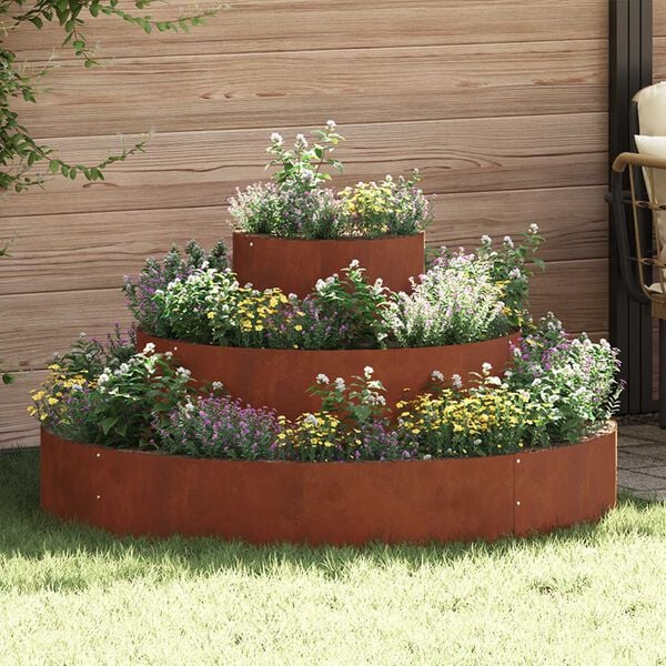 vidaXL Garden Planter Brown 120 x 120 x 20 cm Weathering Steel