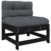 vidaXL 8 Piece Garden Lounge Set with Cushions Black Solid Wood