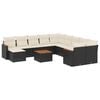 vidaXL 12 Piece Garden Sofa Set with Cushions Black Poly Rattan