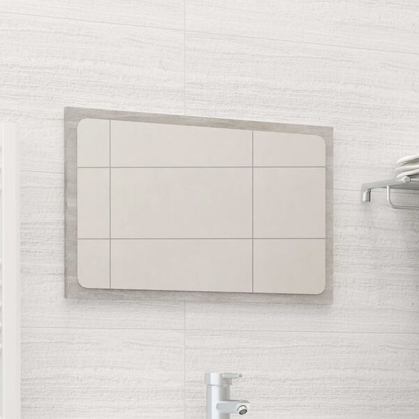 vidaXL Bathroom Mirror Concrete Grey 60x1.5x37 cm Engineered Wood