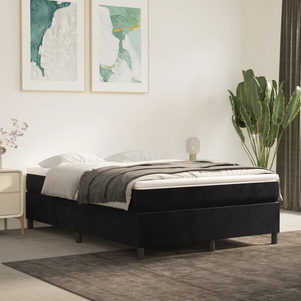 vidaXL Box Spring Bed Frame Black Double Velvet