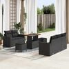 vidaXL Garden Sofa Set with Cushion 8 pcs Black Poly Rattan