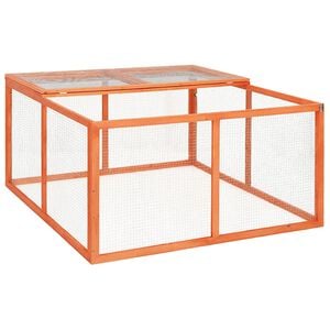 vidaXL Rabbit Hutch | Orange | Solid Firwood, Steel Wire | Medium | Durable