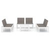 vidaXL 6 Piece Garden Lounge Set with Cushions Plastic White