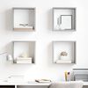 vidaXL Wall Cube Shelves 4 pcs Concrete Grey 30x15x30 cm