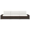 vidaXL Sectional Sofa 3-Seater Poly Rattan Brown