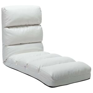 vidaXL Folding Floor Chair White Faux Leather
