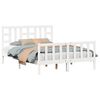 vidaXL Bed Frame without Mattress White King Size Solid Wood Pine