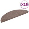 vidaXL Stair Mat | Set of 15 | Cream | Polypropylene | Standard | Stair Mat