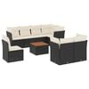 vidaXL 9 Piece Garden Sofa Set with Cushions Black Poly Rattan