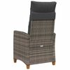 vidaXL Reclining Chair with Tea Plate 62 x 64 x 112 cm Poly Rattan
