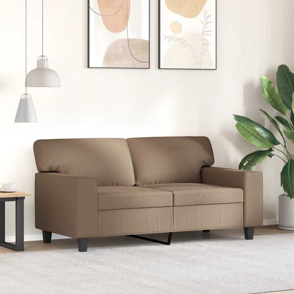 vidaXL 2-Seater Sofa Cappuccino 120 cm Faux Leather