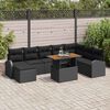 vidaXL Garden Sofa Set with Storage 9 pcs Black Poly rattan
